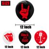 60PCS Rock and Roll Latex Balloons Decorations -80s 90s Party Supplies Musician Guitar Rap Birthday Baby Shower Party Favors