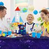 Space Party Tablecloth Purple Nebula Galaxy Plastic Table Cover Space Star Tablecloth Disposable Starry Night Sky Table Cover for Birthday Home Decorations and Supplies, 54 X 108 Inch (3 Pack)