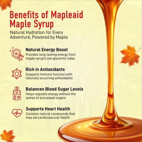 Mapleaid Bulk Bottle – 20 Servings | Organic Maple Syrup & Sea Salt | Natural Electrolyte Replenishment | Pure, Simple, Delicious | Ideal for Sustained Energy and Hydration