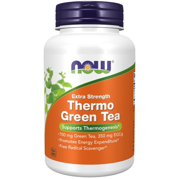 NOW Supplements, Thermo Green Tea™, Extra Strength, with 700 mg Green Tea and 350 mg EGCg, 90 Veg Capsules