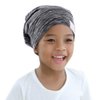 ELIHAIR Kids Beanie Sleep Hats Bonnet for Night Sleeping Cap Silky Lined Satin Bonnet with Adjustable Elastic Band for Teens Toddler Child Natural Curly Frizzy Hair Cover(Grey Pale)