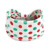 Ainuno Wide Boho Christmas Headbands for Women Red Green Polka Dots Stripe Workout Thick Party Bandana Headband Winter Fashion Yoga Head Bands Hair Knotted Elastic Stretch Headwear Pack of 3