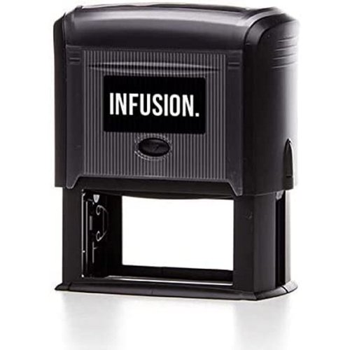 Infusion Self-Inking Custom Rubber Stamp (Personal or Business Use) - Choose from 16 Colors (1-1/2" x 3")