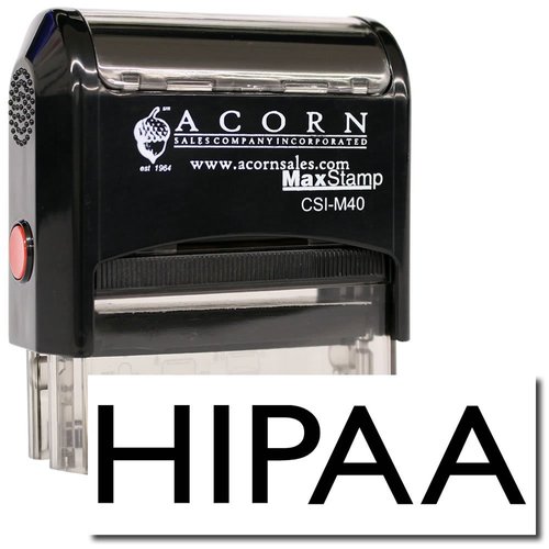 Red Ink Self-Inking Hipaa Stamp, Ideal for Practice Managers - Efficient Insurance Stamp, Durable and Easy to Use, 1/2 x 1-1/2 Size - Ideal for Medical Office Use, HIPAA Compliant, Red Ink