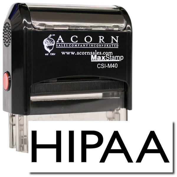 Red Ink Self-Inking Hipaa Stamp, Ideal for Practice Managers - Efficient Insurance Stamp, Durable and Easy to Use, 1/2 x 1-1/2 Size - Ideal for Medical Office Use, HIPAA Compliant, Red Ink