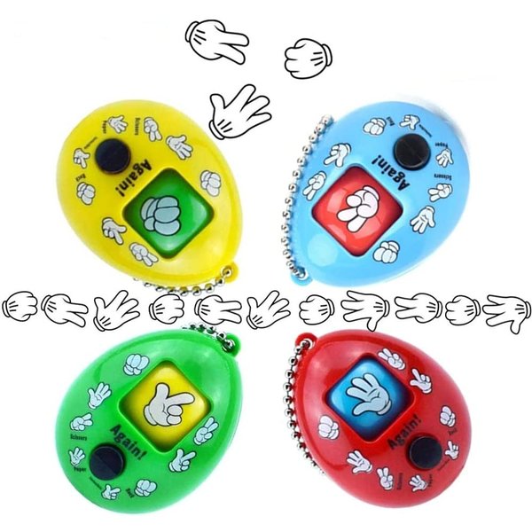 4Pcs Rock Paper Scissors Random Toy, Mini Toy Keychain with Random Rock Paper Scissors Game Accessories Props for Babies Kids Children Teens Adults Party