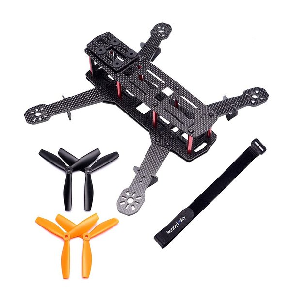 Readytosky 250mm FPV Racing Drone Frame 5 Inch Carbon Fiber Quadcopter Frame Kit with 4mm FPV Frame Arms+Lipo Battery Strap