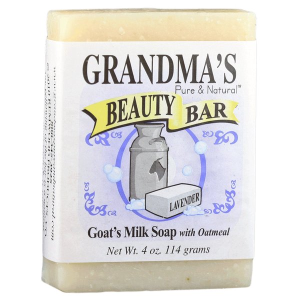 Grandma's Beauty Soap Bar - 4.0 oz Lavender Face & Body Wash with Moisturizing Goat's Milk & Soothing Oatmeal - 61127