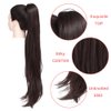 YOLANFAIRY 32 Inch Long Straight Drawstring Ponytail Extension Synthetic Hair Extensions Ponytail Natural Soft Fake Pony Tail Hair Pieces for Women (Dark Brown)
