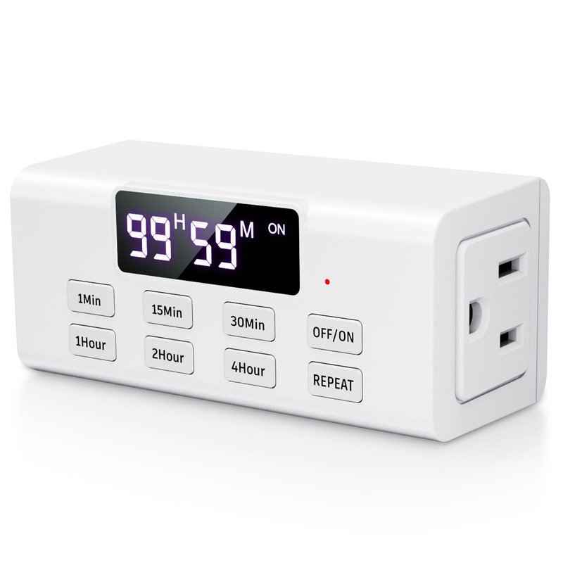 COKWEL Countdown Timer Outlet, Up to 99 Hours, Large Screen and Repeat ...