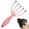 Angzhili Head Massager,Protable Hand Held SPA Scalp Massager for Stress Relax,Gentle Massage Comb Massager,Comfortable Handheld Claw Scalp Massager (Pink)