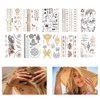 Kare & Kind Temporary Metallic Henna Tattoos for Women Teens Girls - 10 Sheets - Glitter Shimmer Designs Jewelry Fake Tattoo Stickers - 150+ pcs Waterproof Color Flash - Bracelets, Necklace, Anklets