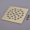 TRUSTMI 4-1/4 Inch Screw-in Shower Drain Cover Replacement Square Floor Drainer Grate,Brushed Gold