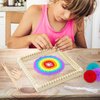 Coola Wooden Multi - Weaving Loom Kit for Kids Beginners Art and Craft Mini Loom(9 x 9in) Handcraft Including Crafting Kit,Wood Loom Frame,Colored Thread and Instructions