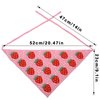Molans 2Pcs Crochet Hair Scarf, Knitted Floral Bandanas Kerchief Headscarf, Daisy Print Headwrap, Vintage Hair Scarf for Women Girls(Pink Strawberry+Beige Mushroom)