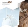 Unicra Silver Bride Wedding Hair Pins Pearl Bridal Hair Pieces Flower Hair Accessories Rhinestone Prom Hair Clips for Women and Girls (Pack of 3)