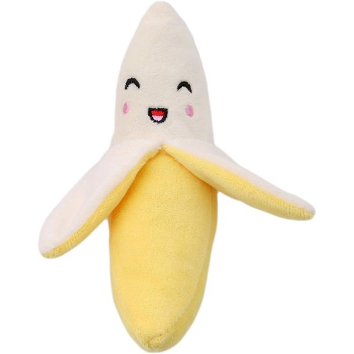 LNYMZD 15 * 6cm Smiling Face Banana Pet Plush Toys Puppy Interactive Training Chewing Squeaky Dog Toy for Dogs Cats Puppies, Pet Supplies