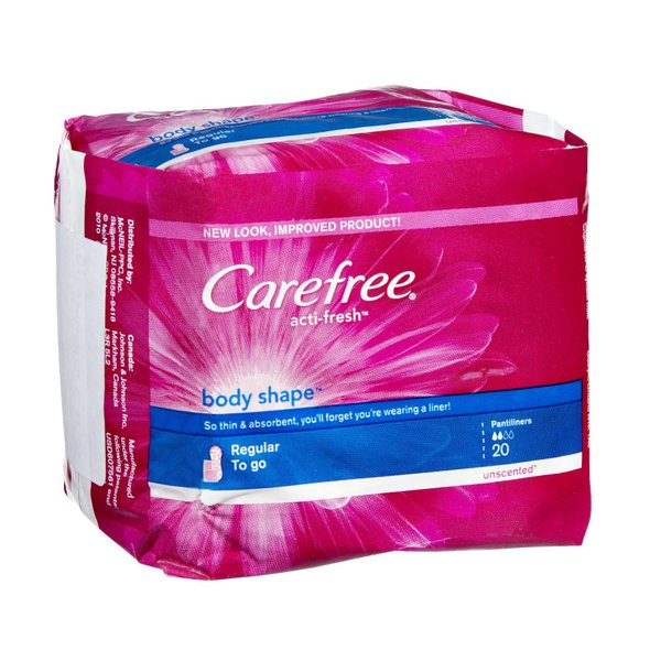 Carefree Acti-Fresh Body Shape Regular To Go Unscented Pantiliners- 20 CT (Pack of 18)
