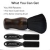 NICEMOVIC 3 IN 1 Barber Neck Duster Brush Set, Professional Barber Accessories Cleaning Supplies, Duster Nylon Brush Hair Cutting Styling Brush Tool (Brown&Black)