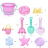 LotFancy Beach Toys for Kids, 10 PCS Snow Toys for Toddlers 3-10, Sand Buckets and Shovels, Star Shell Castle Sand Mold, Sand Sifter Cover, Rake, Watering Can, Sandbox Toys for Girls