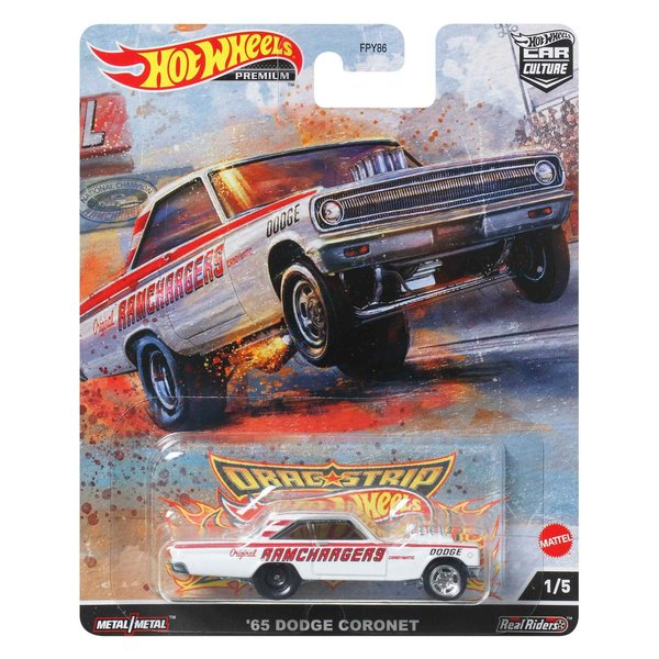 Hot Wheels Car Culture Circuit Legend Premium Toy Car, Die-Cast 1:64 Scale 65 Dodge Coronet for Play or Display