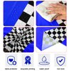 Oudain Cars Birthday Party Supplies Racing Party Decorations Round Racing Tablecloth Checkered Flag Table Covers Road Plastic Table Cloth, 1950s Disco Dancing Party Tablecloth (Dark Blue,3 Pcs)