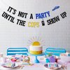 KEWUFD It's Not A Party Until The Cops Show Up Banner, Police Retirement Party Decorations Supplies For Police Officer Graduation Party Decorations, Police Theme Birthday Party Decor Sign Black Blue Glitter