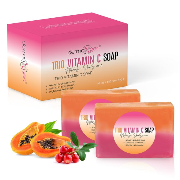 Organic whitening Soap Bar | Arbutin, Glutathione, Kojic acid & Vitamin C | Brighten, Replenish, Glowing & Radiant Skin | Pure Natural Handcrafted Skincare, Face & Body Cleanser - 5 OZ Each| (2)