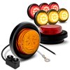 TRUE MODS 8pc 2" 12V Amber + Red Round LED Clearance Side Marker Light Kit [DOT Approved] [Reflector Lens] [Grommet & Plugs] [Flush-Mount] [Waterproof IP67] for Boat Trailer Semi Truck RV Peterbilt