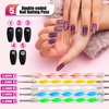 Teenitor Nail Pen Designer,Stamp Nail Art Tool with 15pcs Nail Painting Brushes, Nail Dotting Tool, Nail Foil, Manicure Tape, Color Rhinestones for Nails-Black