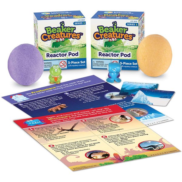 Learning Resources Beaker Creatures Reactor Pod, Homeschool, STEM Toys, Science and Experiments for Kids, 3 Piece Set, Series 1