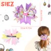 Easter Day Hair Bow Clips Bunny Grosgrain Ribbon Alligator Clip Yellow Purple Hair Barrette Hairpin Set with Bunny Rabbit Chick Easter Egg Hair Accessories Toddler Bow Clips Easter Gift Decoration