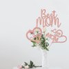 Happy Mother's Day Centerpiece Sticks,Best Mom/Love You Mom Decorations,We Love Mom Theme Mom's Day Birthday Party Supplies for Women 12 pcs Rose Gold
