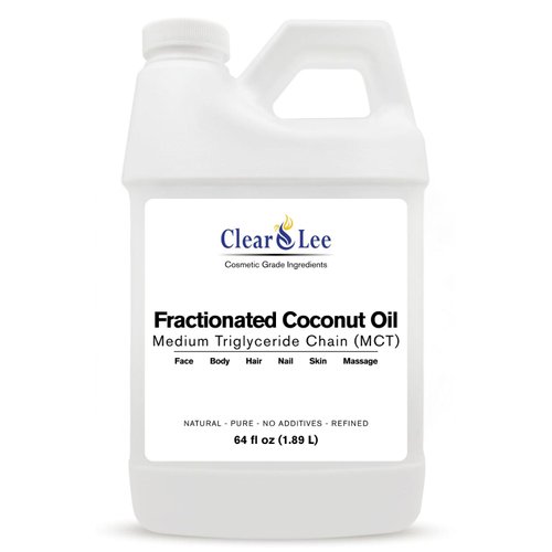 ClearLee Fractionated Coconut Oil MCT - Cosmetic Grade Natural & Pure Oil for Massage, Body, Hair, Skin, Face, Nail, Spa, Aromatherapy Carrier for Essential Oils, Soap Making, Serums & More (64 oz)