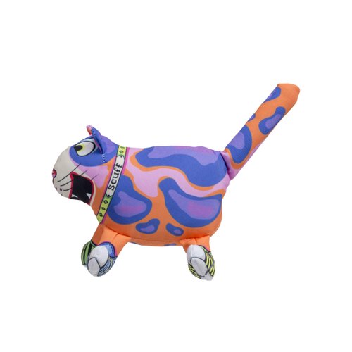 FUZZU Durable Dog Toy with Squeaker - Floppy Tough Chew Toy, That Sneaky Cat! - Scuff, Medium