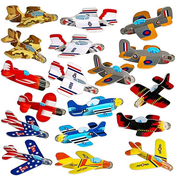 ArtCreativity Foam Airplanes For Kids - Bulk Set of 72 - Lightweight Planes with Various Designs - Individually Packed Foam Glider Airplanes - Fun Airplane Party Favors, for Boys and Girls