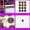 PTECDROTS 20Pcs Glow Party Invitations Sets with Envelopes Let’s Glow Neon Party Favors Double-sided Printed Invitation Cards for Girls Kids Birthday Party Invitations Supplies, 6.7 x 4.7 Inch