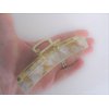 Generic Long gold metal and brown beige marbled acrylic hair claw clip