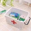 PUZOU First Aid Kit Portable Emergency Box Plastic Medicine Storage Box Travel Medicine Box for Home Travel Workplace (JJ10111328-AM477-US-FSJ)