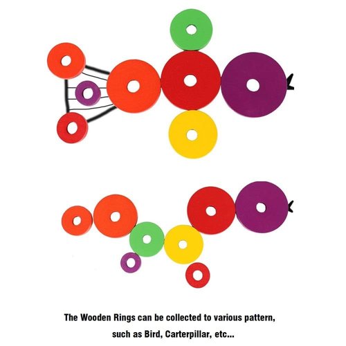 Hanoi Puzzle Tower of Hanoi Wooden Puzzle Brain Teaser 8 Rings Hanoi Tower