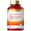 Carlyle Vitamin D 10000 IU 400 Softgels | Value Size | Max Potency | Non-GMO, Gluten Free Supplement