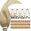 Loxxy Tape in Extensions Human Hair Real Remy Hair Extensions Tape in Human Hair Natural Straight Invisible Double sided Balayage #8-60 Light Brown With Platinum Blonde 20pcs 50g/pack 16Inch