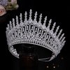 Aoligrace Luxury Wedding Crowns for Women 5A Cubic Zirconia Tall Princess Tiara Crystal Gifts for Women Bridal Birthday Prom