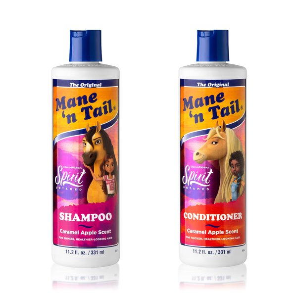 Mane 'n Tail Spirit Untamed SET 11.02oz Caramel Apple Scented Everyday Gentle Shampoo & Conditioner Coconut Oil Formula (Shampoo +Conditioner 11.02oz)