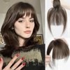 Wipsy Bangs Clip In Hair Extensions 100% Real Human Hair Bangs 360° Coverage Fake Bangs for Women's Daily Wear Curved Style