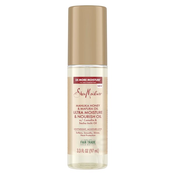 SheaMoisture Ultra Moisture & Nourish Oil Manuka Honey & Mafura Oil for Lightweight, Moisture-Lock, 3.3 oz
