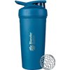 BlenderBottle Strada Shaker Cup Insulated Stainless Steel Water Bottle with Wire Whisk, 24-Ounce, Blue