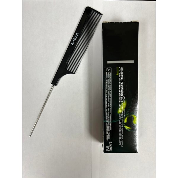 Generic A-HOOT PIN TAIL COMB WITH Pro ln?𝐚 Ammonia-Free Permanent Hair Color Dye, 100% White/Grey Hair, 2024-2025 version (9/9N, 2.1OZ)