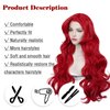 LABEAUTÉ Max Beauty Red Mermaid Wigs with Starfish Hair Clips, Curly Long Hair Daily Wig Heat Resistant Synthetic Fiber for Halloween for Cosplay for Christmas (Red 1)
