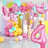 Princess Balloons for 4th Birthday Decorations Girl, Pink Birthday Balloon Pink Number 4 Balloons Foil Balloon for Princess Birthday Party Decorations Supplies